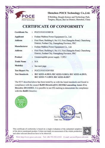 The CE certificate of 12